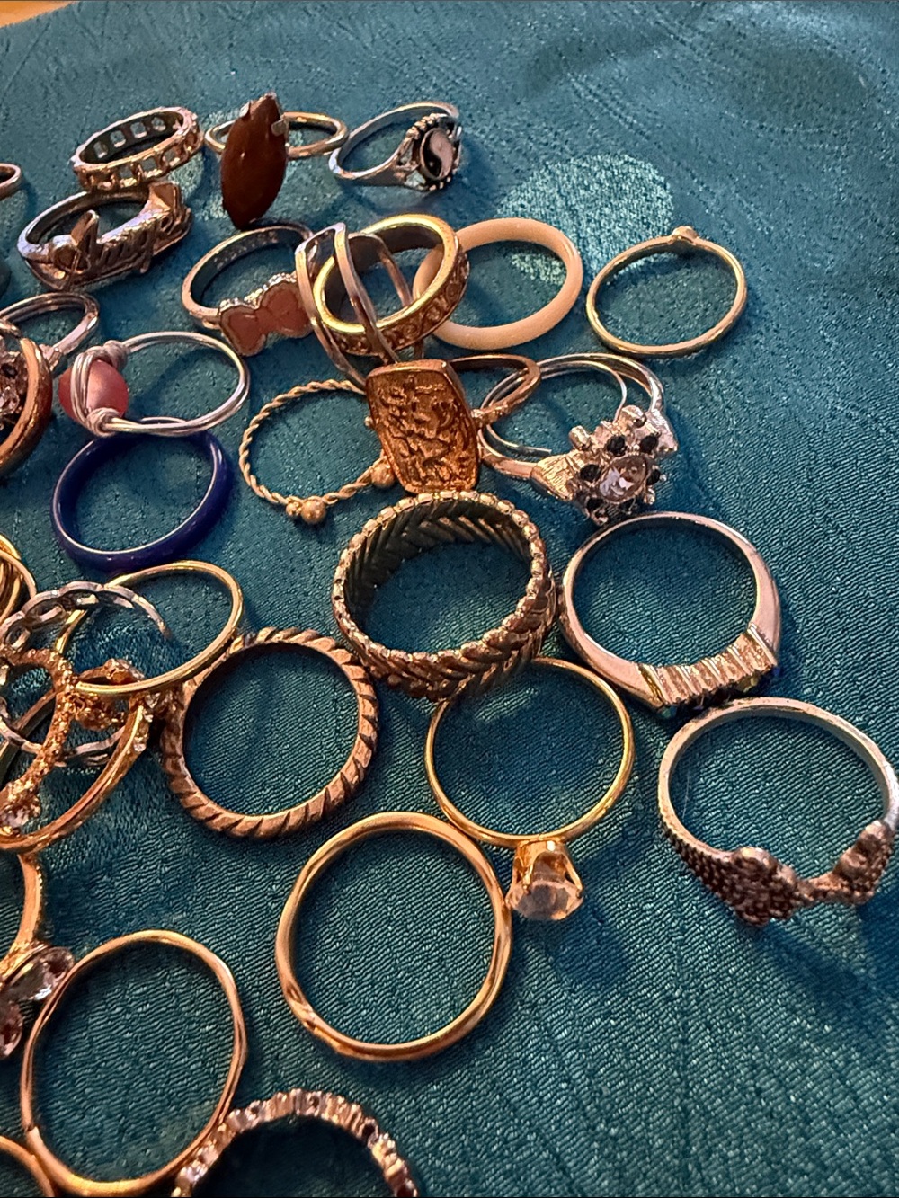 Mixed Metal Women's Stackable Rings Set - Gold & Silver - Picture 3 of 3